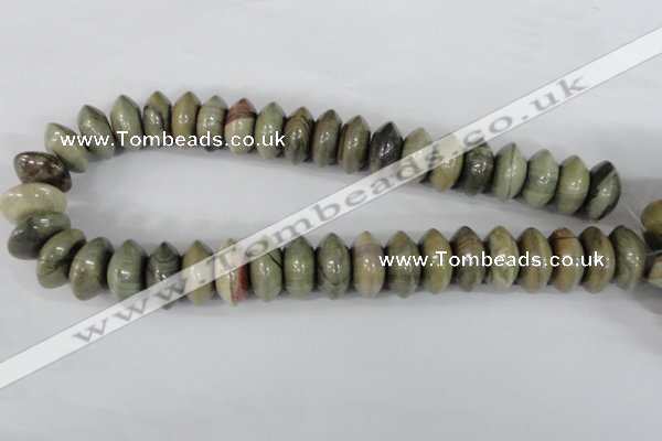 CSL110 15.5 inches 10*20mm rondelle silver leaf jasper beads wholesale