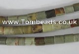 CSL111 15.5 inches 6*6mm column silver leaf jasper beads wholesale