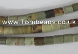 CSL111 15.5 inches 6*6mm column silver leaf jasper beads wholesale