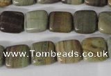 CSL118 15.5 inches 12*12mm square silver leaf jasper beads wholesale