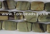 CSL120 15.5 inches 13*18mm rectangle silver leaf jasper beads wholesale