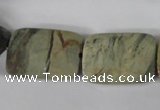 CSL121 15.5 inches 18*25mm faceted rectangle silver leaf jasper beads