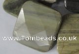 CSL122 15.5 inches 30*30mm faceted square silver leaf jasper beads