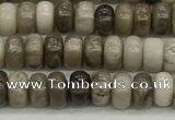 CSL125 15.5 inches 2.5*4.8mm rondelle sliver leaf jasper beads