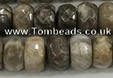 CSL132 15.5 inches 5*8mm faceted rondelle sliver leaf jasper beads