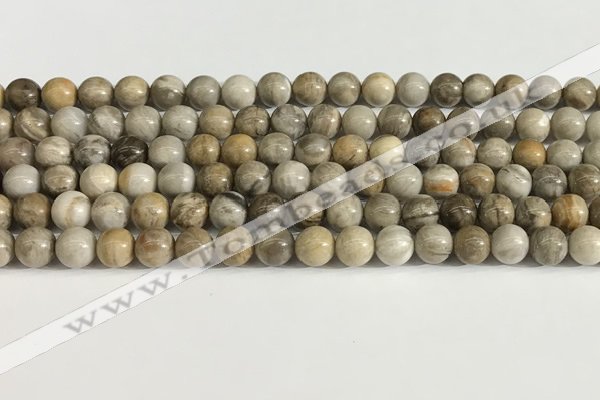 CSL151 15.5 inches 6mm round 

sliver leaf jasper beads wholesale