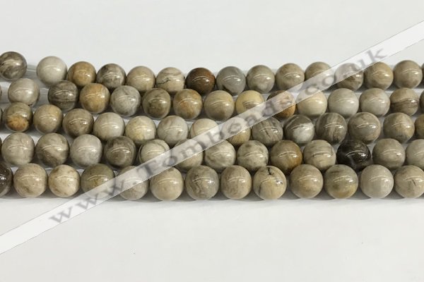 CSL152 15.5 inches 8mm round 

sliver leaf jasper beads wholesale