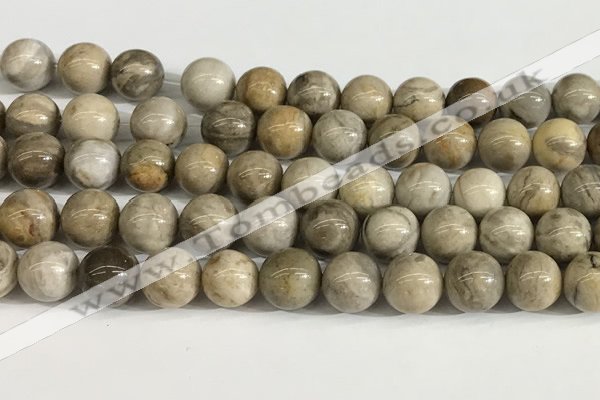CSL154 15.5 inches 12mm round 

sliver leaf jasper beads wholesale