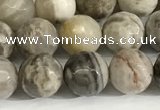 CSL158 15.5 inches 8mm faceted 

round sliver leaf jasper beads