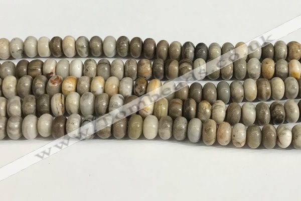 CSL163 15.5 inches 5*8mm rondelle 

sliver leaf jasper beads wholesale