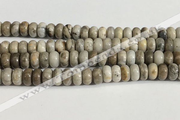CSL164 15.5 inches 6*10mm 

rondelle sliver leaf jasper beads wholesale