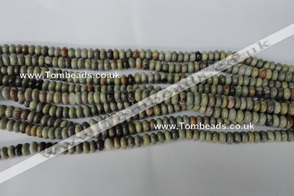 CSL18 15.5 inches 5*8mm rondelle silver leaf jasper beads wholesale