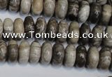 CSL19 15.5 inches 6*12mm rondelle silver leaf jasper beads wholesale