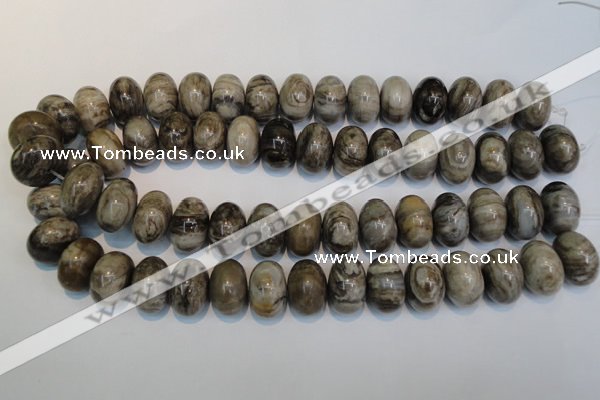 CSL20 15.5 inches 13*20mm rondelle silver leaf jasper beads wholesale