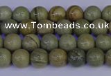 CSL200 15.5 inches 4mm round silver leaf jasper beads wholesale