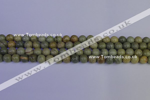 CSL202 15.5 inches 8mm round silver leaf jasper beads wholesale