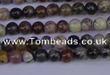 CSL210 15.5 inches 4mm round black silver leaf jasper beads