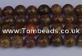 CSL220 15.5 inches 4mm round gold leaf jasper beads wholesale