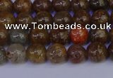 CSL221 15.5 inches 6mm round gold leaf jasper beads wholesale