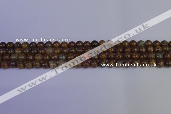 CSL221 15.5 inches 6mm round gold leaf jasper beads wholesale