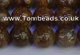 CSL225 15.5 inches 14mm round gold leaf jasper beads wholesale