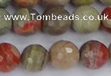 CSL234 15.5 inches 12mm faceted round silver leaf jasper beads