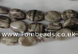 CSL40 15.5 inches 8*12mm oval silver leaf jasper beads wholesale