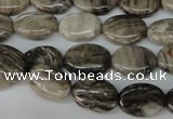 CSL41 15.5 inches 10*14mm oval silver leaf jasper beads wholesale