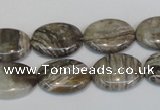 CSL43 15.5 inches 13*18mm oval silver leaf jasper beads wholesale