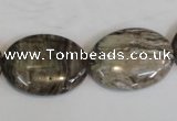 CSL45 15.5 inches 18*25mm oval silver leaf jasper beads wholesale