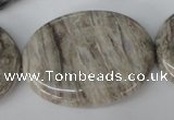 CSL48 15.5 inches 30*40mm oval silver leaf jasper beads wholesale