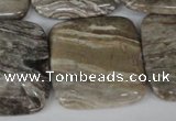 CSL57 15.5 inches 30*30mm square silver leaf jasper beads wholesale