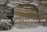 CSL57 15.5 inches 30*30mm square silver leaf jasper beads wholesale