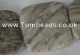 CSL59 15.5 inches 40*40mm square silver leaf jasper beads wholesale