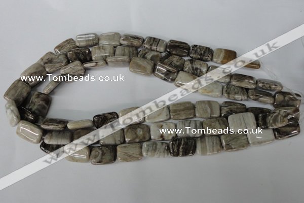 CSL68 15.5 inches 13*18mm rectangle silver leaf jasper beads wholesale