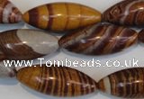 CSL80 15.5 inches 12*30mm rice silver leaf jasper beads wholesale
