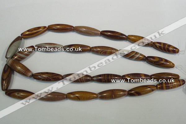 CSL82 15.5 inches 10*30mm rice silver leaf jasper beads wholesale