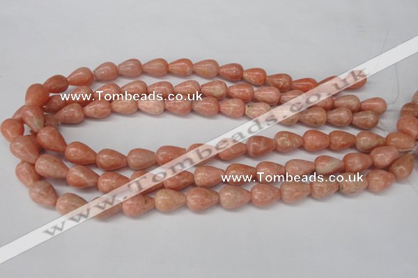 CSM11 15.5 inches 10*14mm teardrop salmon stone beads wholesale