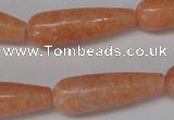 CSM15 15.5 inches 10*30mm teardrop salmon stone beads wholesale