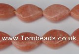 CSM25 15.5 inches 13*18mm twisted teardrop salmon stone beads wholesale