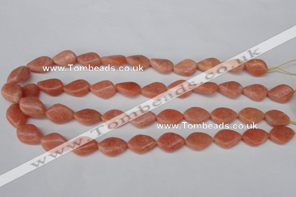 CSM25 15.5 inches 13*18mm twisted teardrop salmon stone beads wholesale