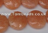 CSM30 15.5 inches 20mm flat round salmon stone beads wholesale