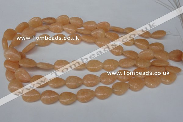 CSM45 15.5 inches 13*18mm flat teardrop salmon stone beads wholesale