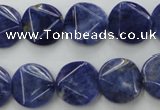 CSO03 15.5 inches 15mm faceted coin A grade sodalite beads