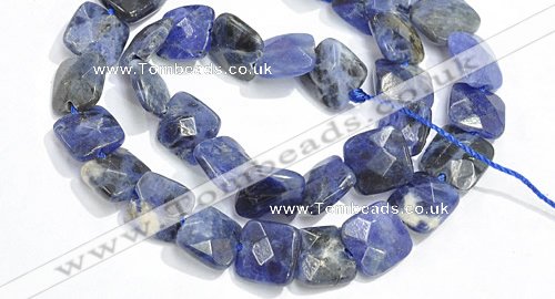 CSO05 15.5 inches A grade 8mm faceted square sodalite beads