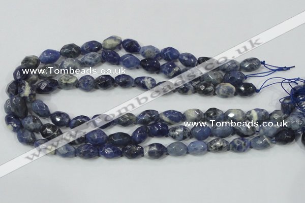 CSO101 15.5 inches 10*14mm faceted nugget sodalite gemstone beads
