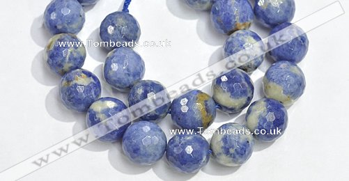 CSO17 6mm faceted round AB grade sodalite beads wholesale