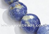 CSO21 AB grade 14mm faceted round sodalite beads wholesale