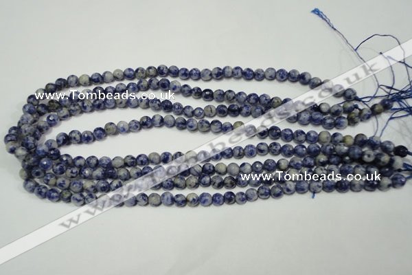 CSO301 15.5 inches 6mm faceted round Brazilian sodalite beads