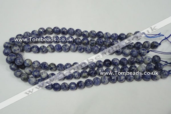 CSO303 15.5 inches 10mm faceted round Brazilian sodalite beads